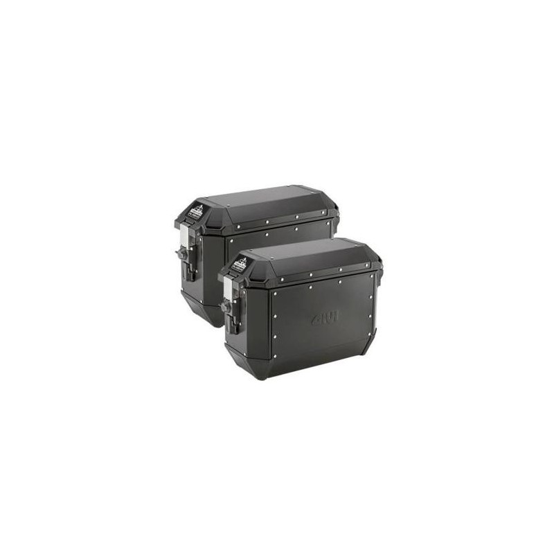 MALETAS LATERALES TREKKER ALASKA ALUMINIO 36L BLACK MONOKEY